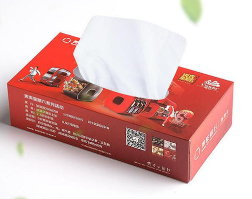 PMS Custom Tissue Doos Bedrukte Papier Doos 300 Gram Gerecycled Rood