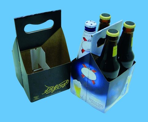 De golf van de de Wijndrager van het 4 Flessenkarton Flexographic Druk Matt Lamination